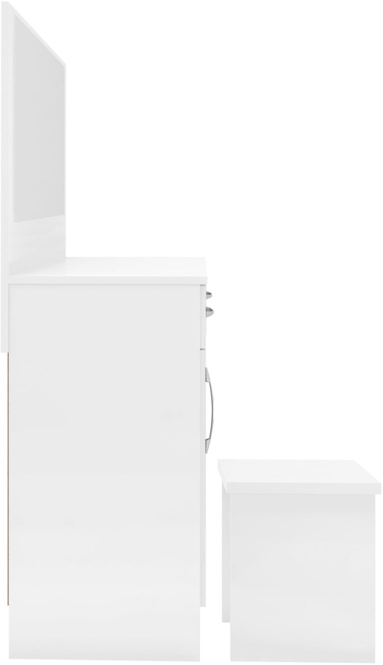New White Gloss Dressing Table Set